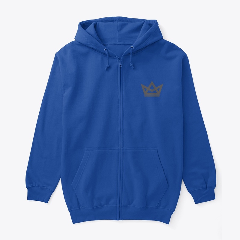 crown. full zip medium weight hoodie.