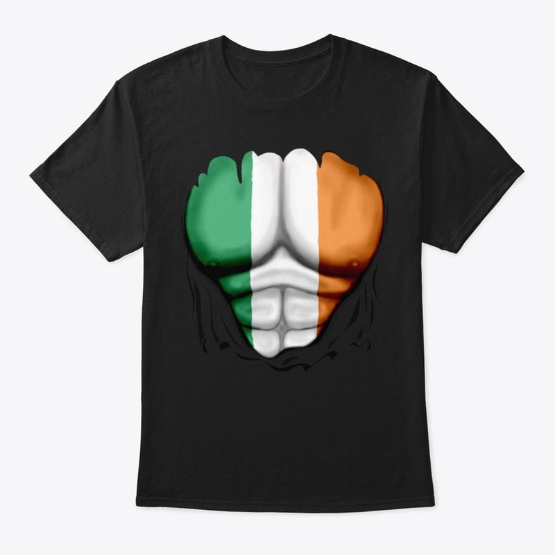 Ireland Flag Ripped Muscles, six pack