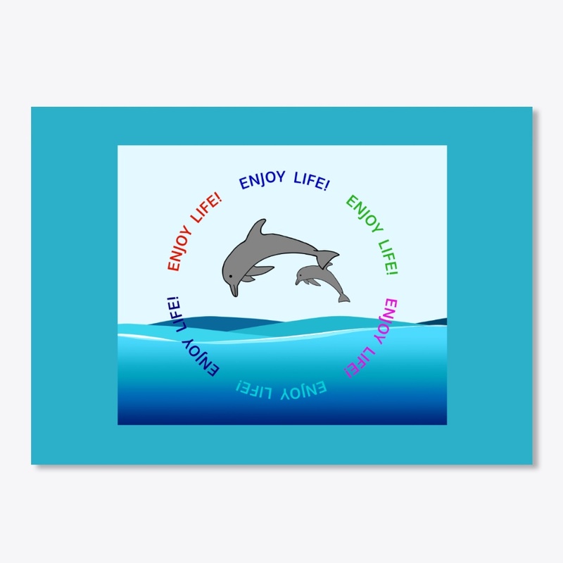 Two Dolphins Leaping