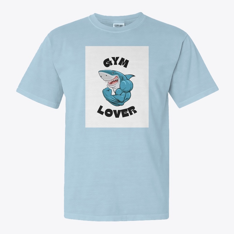 Blue Shark Gym Lover T-Shirt"