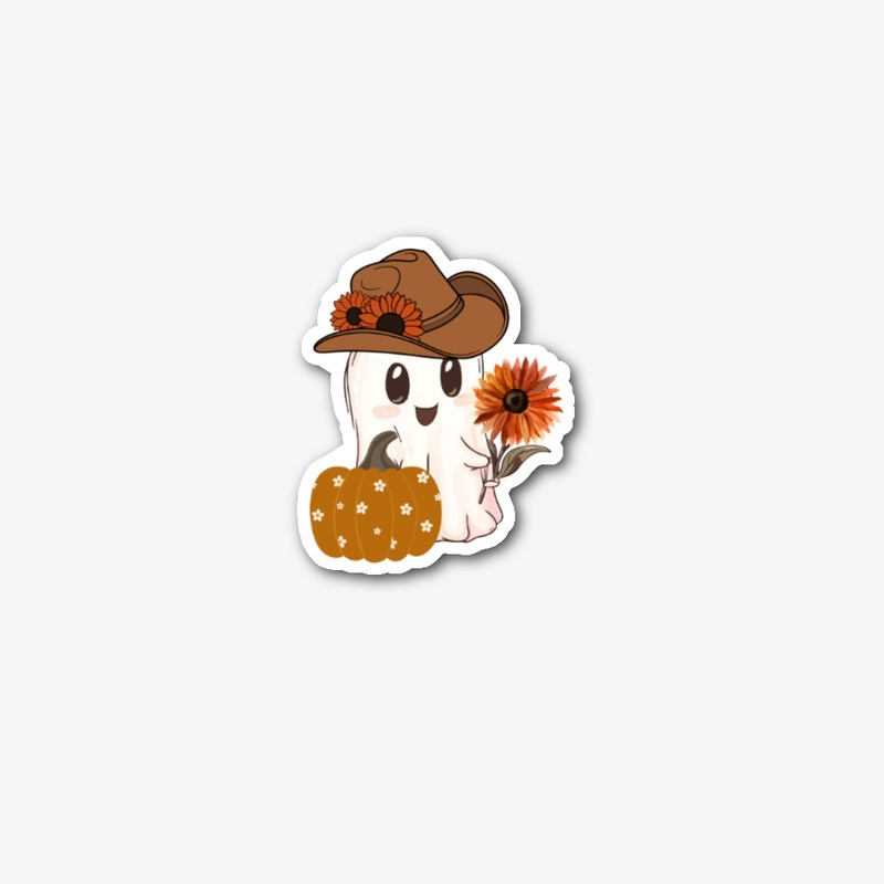  Cute Ghost in Cowboy Hat