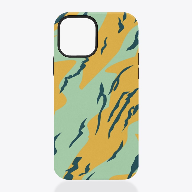 Abstract orange and green tiger print