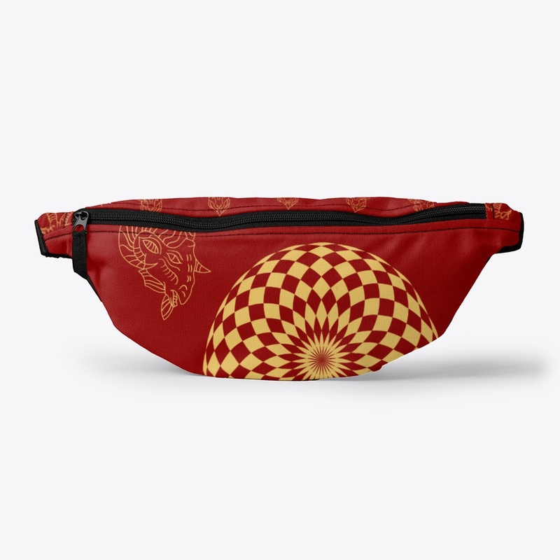 Golden goat and mandala 