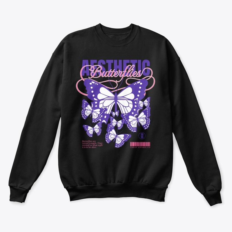Aesthetic Butterfly Floral Graphic Merch