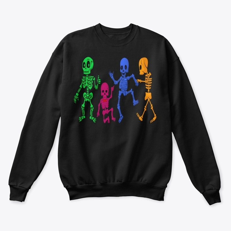 skeleton family happy halloween daY