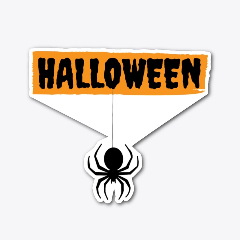 Halloween text and spider design 
