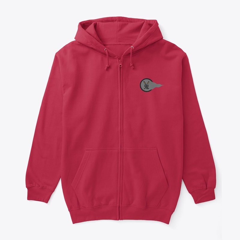 full zip hoodie blk circle