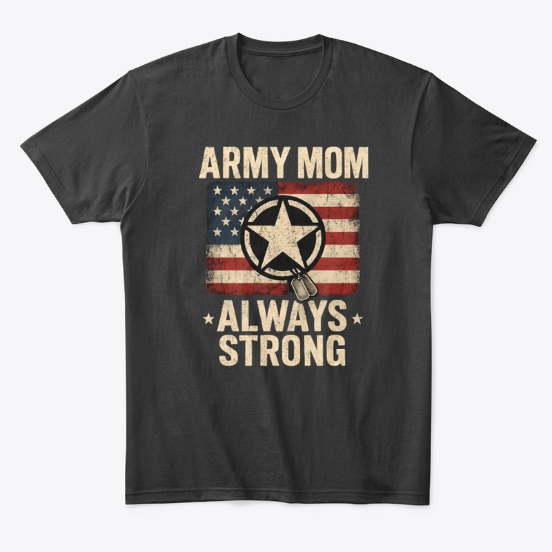 Army Mom Strong USA Flag Graphic
