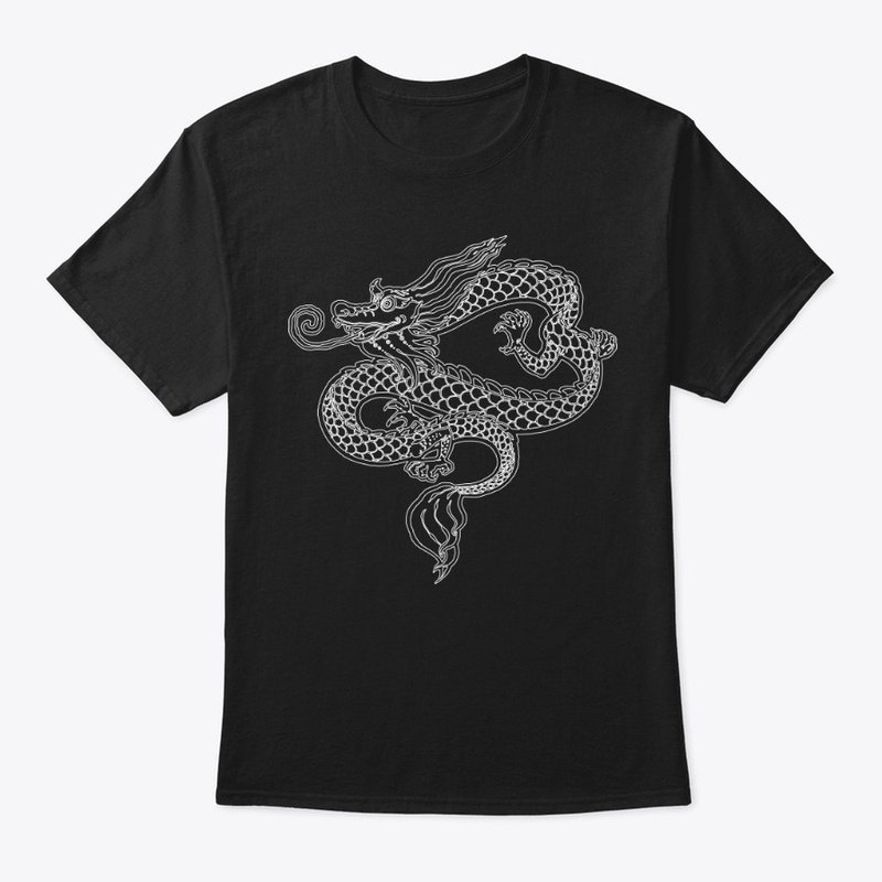 Dragon white outline design