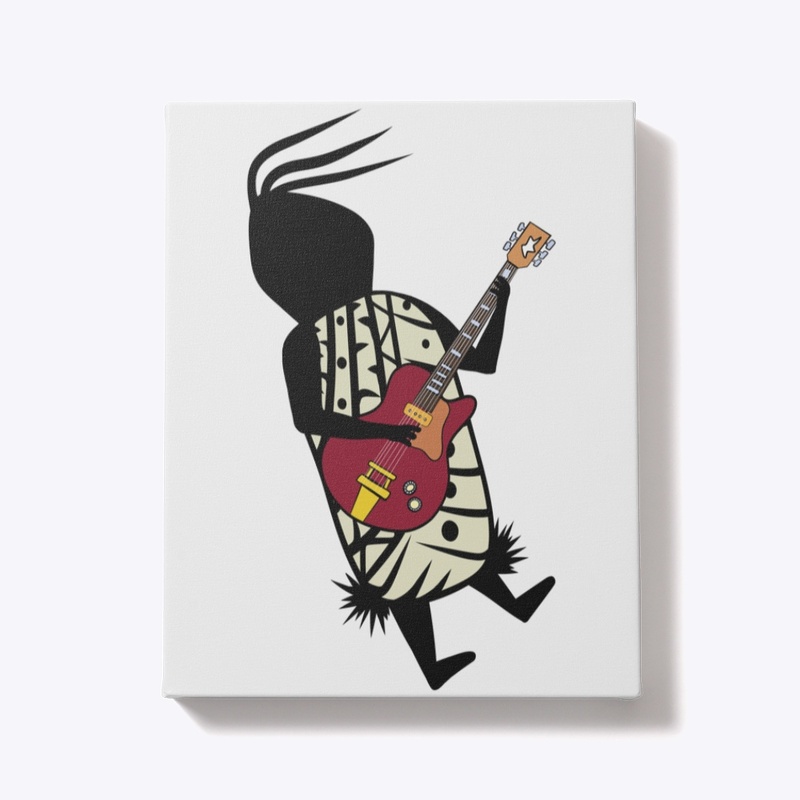 Cute Musician Plays Electric Guitar