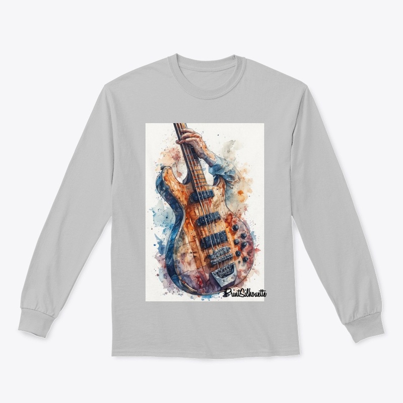 Bass Guitar t shirt watercolor visual