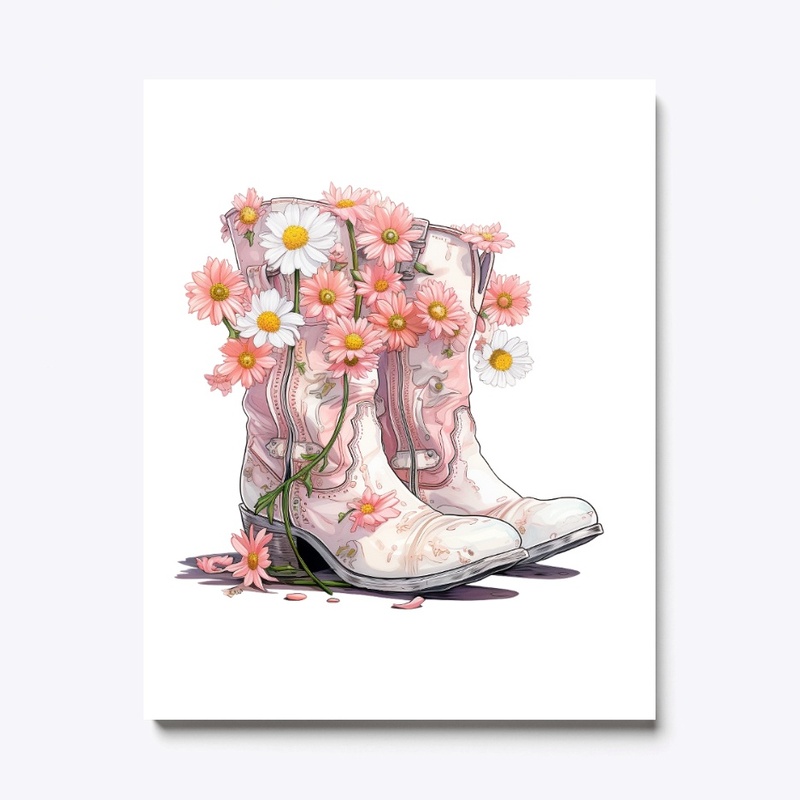 Pinkish flower boots