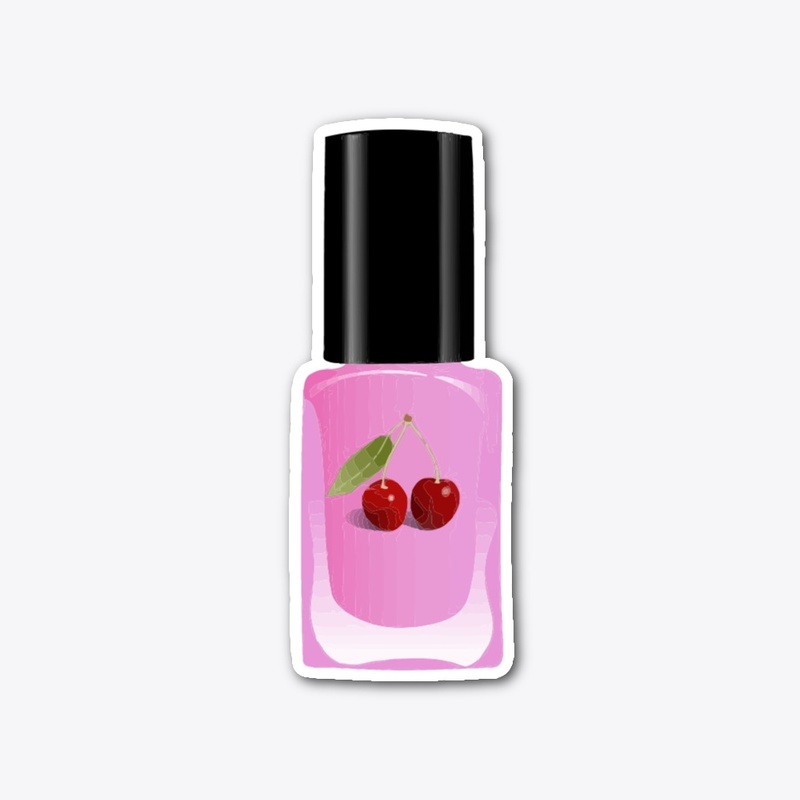 CHERRY NAIL POLISH STICKER