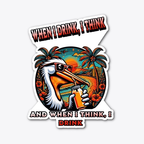 Humorous Drink Reflection With Stork Standard T-Shirt Front