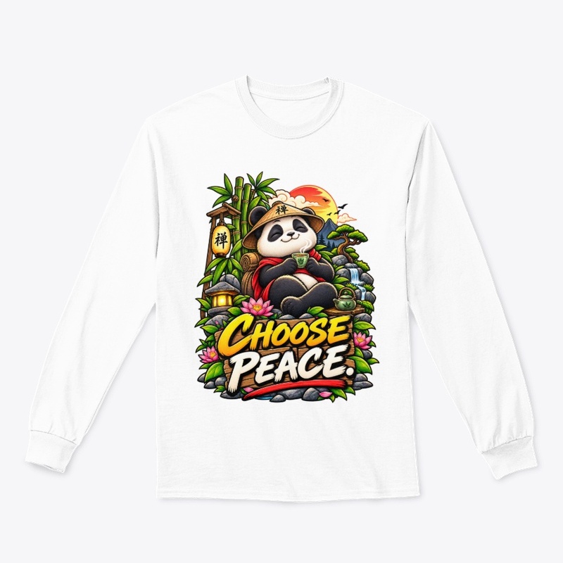 Choose Peace Panda T-Shirt Design 