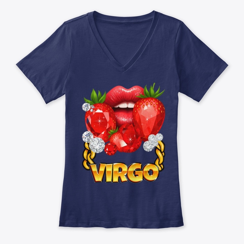 Virgo Zodiac Gold Chain Red Lips