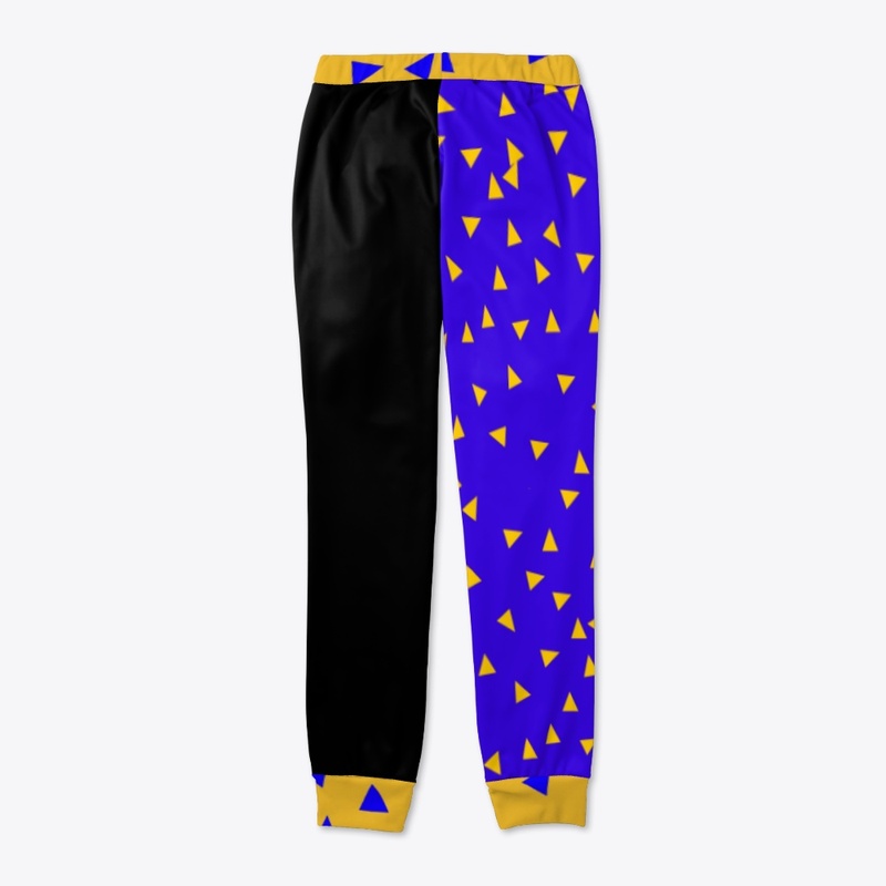 Black, Blue and Gold Triangle Design 