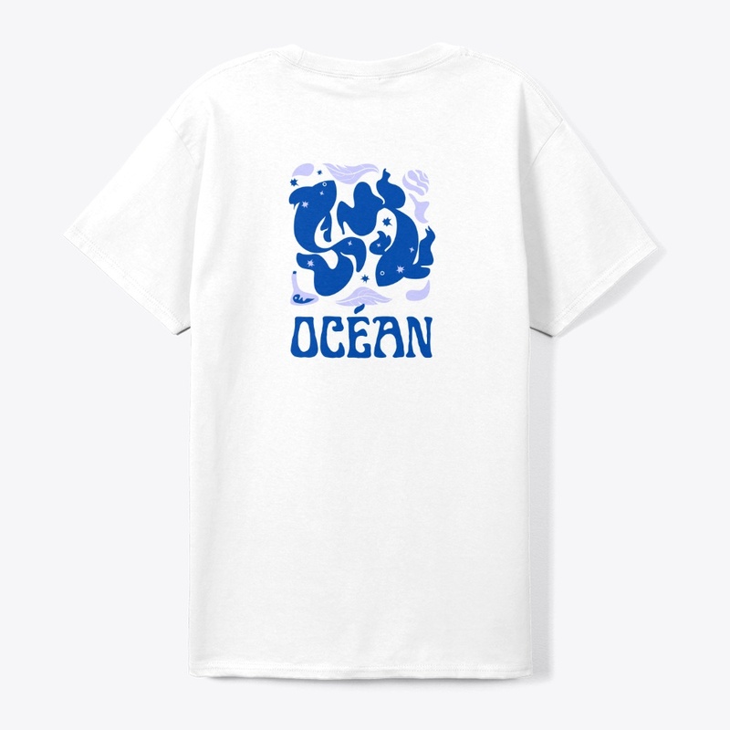 Minimalist Ocean Tee – Blue & Lavender
