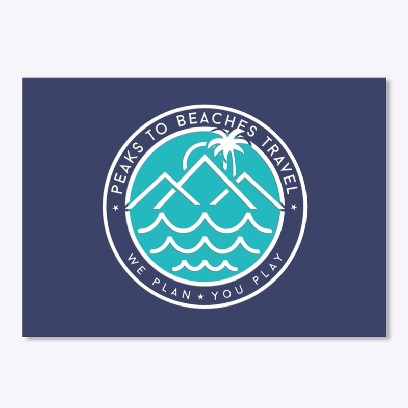Peaks To Beaches Travel Teal Background