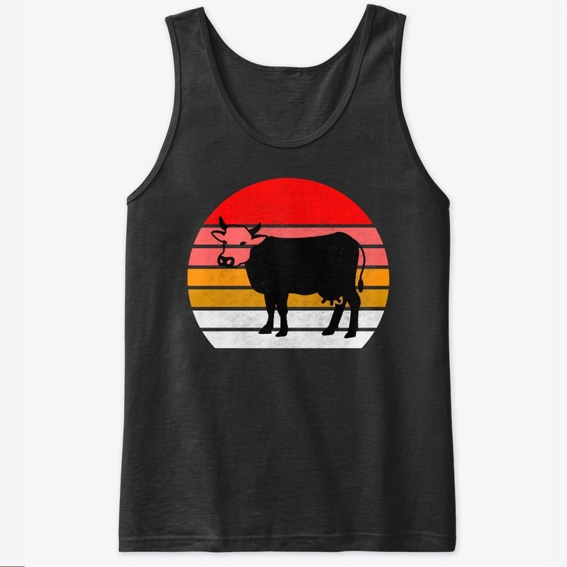 BBQ Cow Vintage Sunset