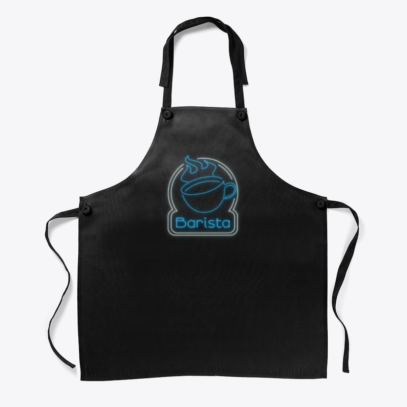 Blue and white Neon Barista Coffee