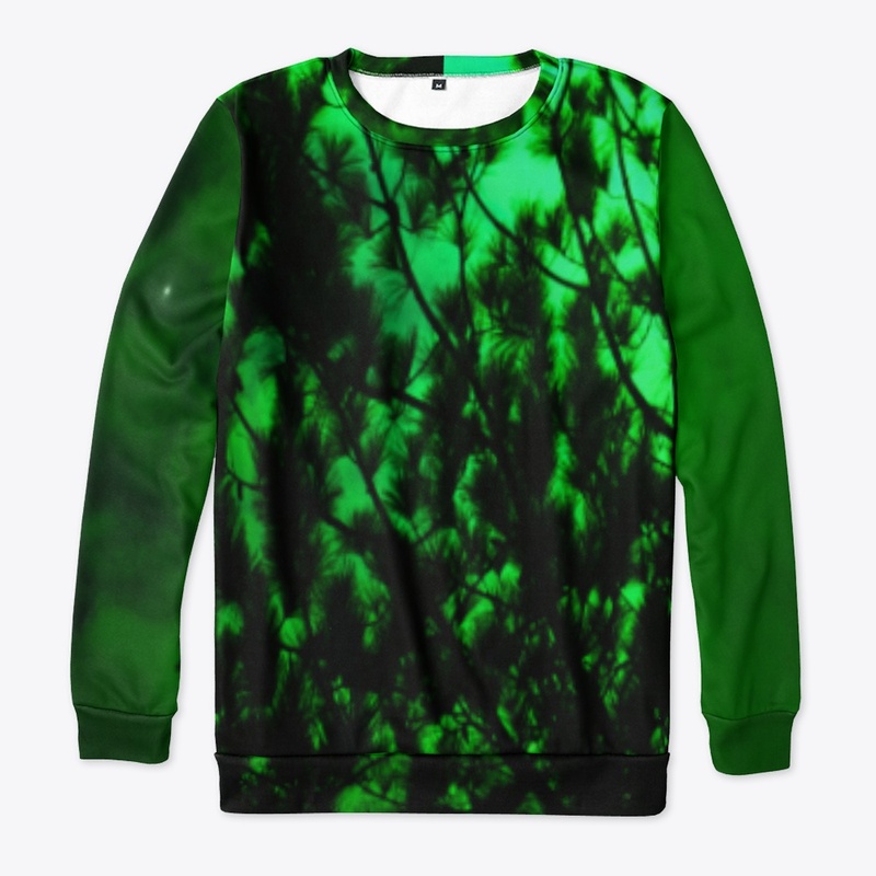 green tree glowing
