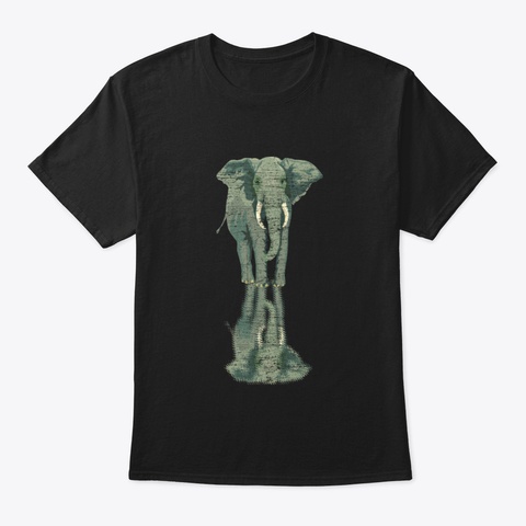 Animal Elephant Black T-Shirt Front