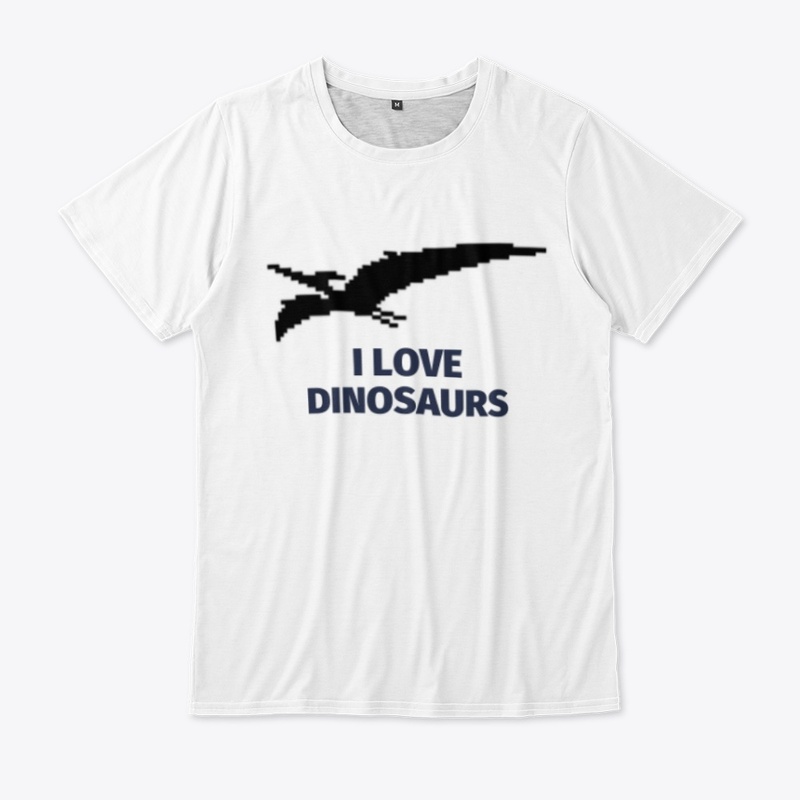 Pixel Art Dinosaur 13 White