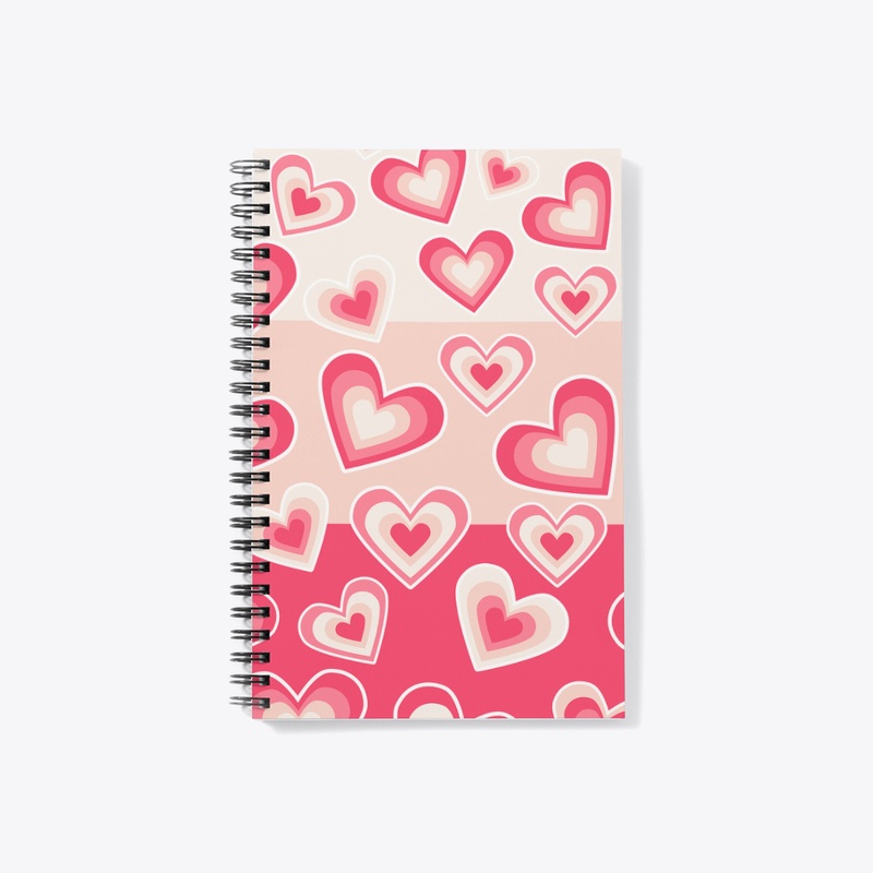 Pretty Pink Heart Pattern Notebook
