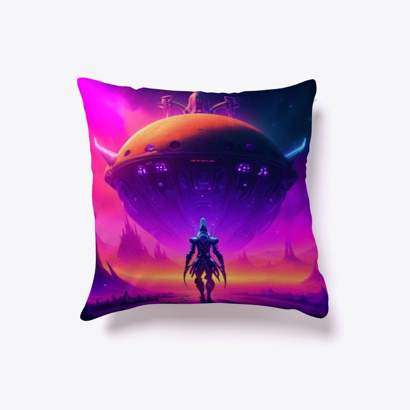 Alien and spaceship