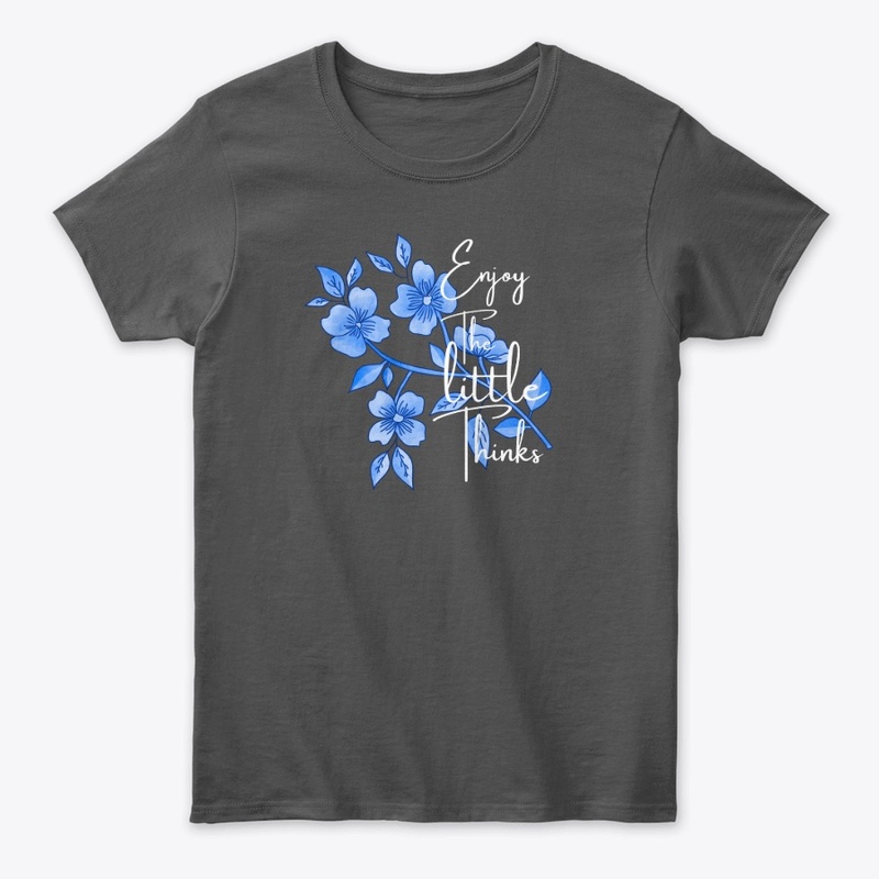 Enjoy The Little Things Blue Floral Art