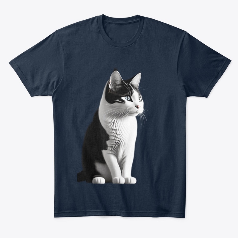 simple cartoon happy cat black and white