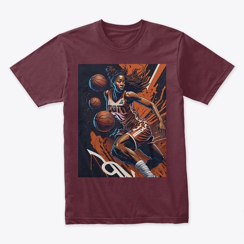 Bball Star Women's Tee: Slam Dunk Design