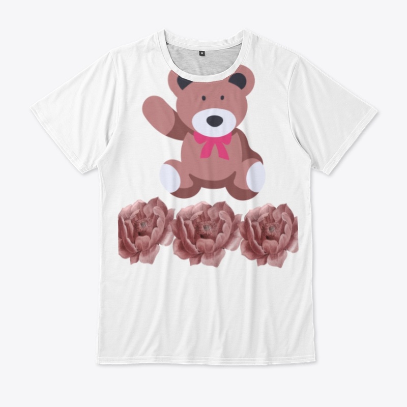 Teddy and 3 Roses
