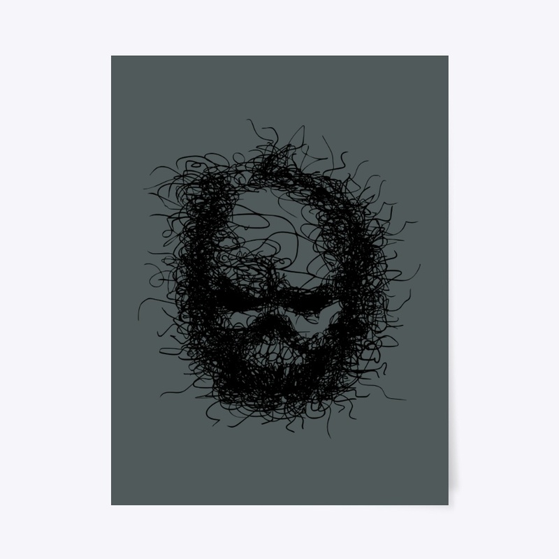 Scary-hairy skull