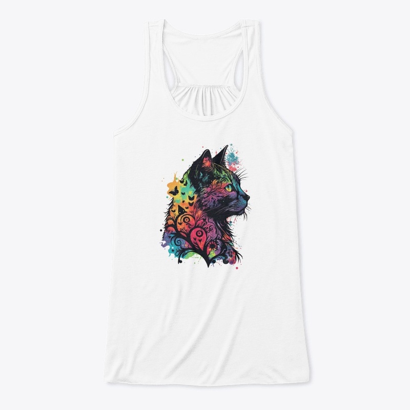 Abstract Colorful Cat