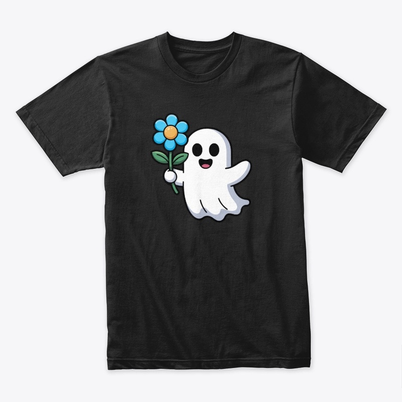 Halloween Ghost with blue flower CE08CG