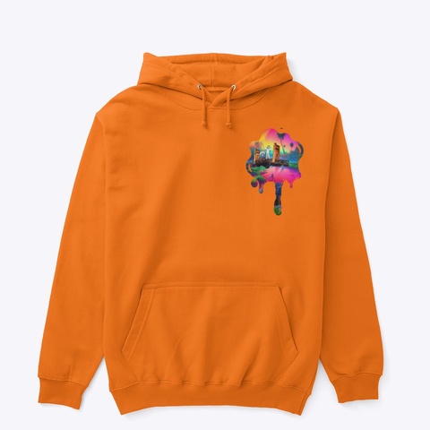 The Drip With Cali On The Back Safety Orange áo T-Shirt Front