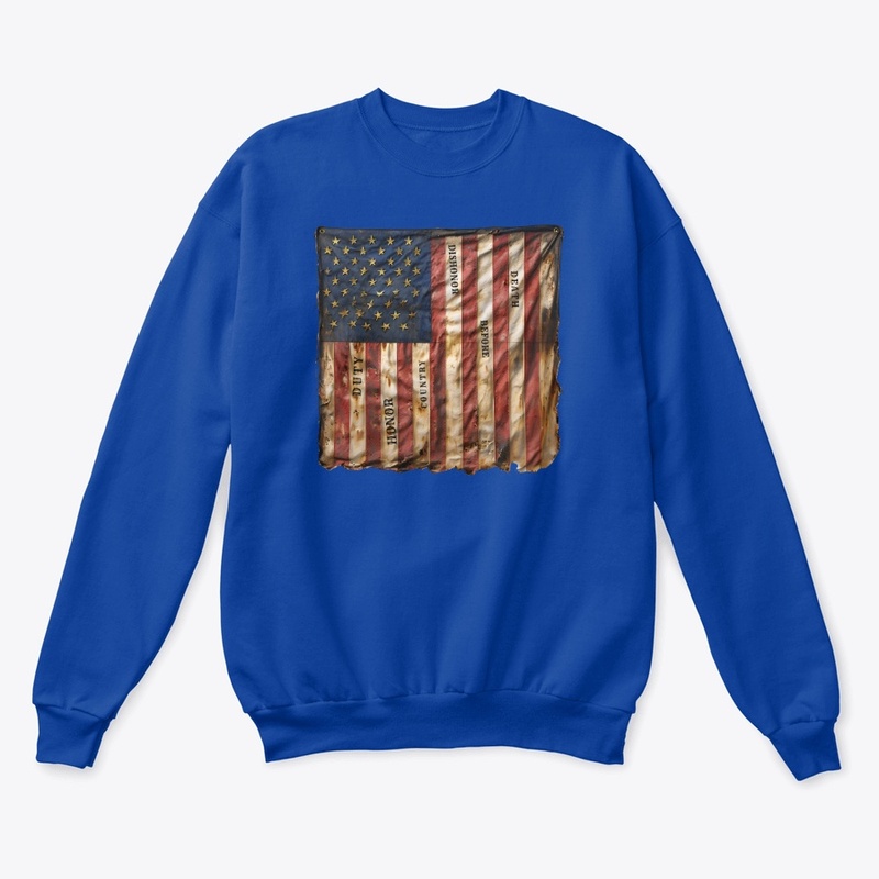 Duty Honor Country Flag - Unisex Classic Crewneck Sweatshirt