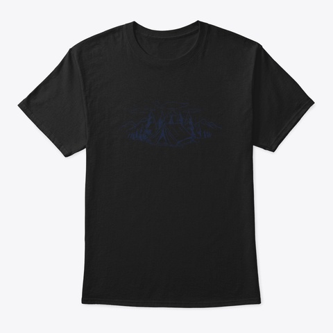 Camping In The Nature Black T-Shirt Front