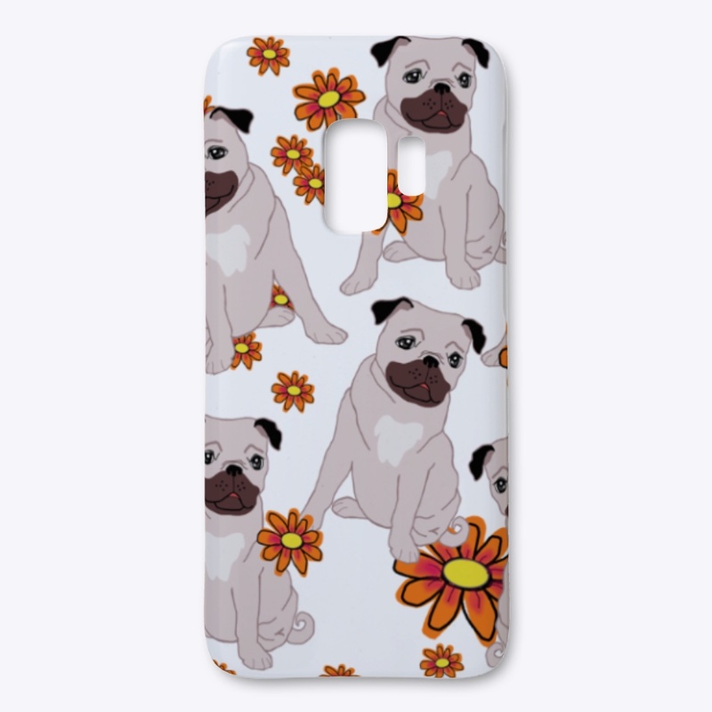 'Pugs in the Flowers'
