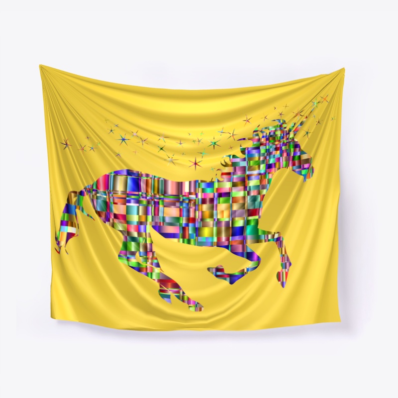 Prismatic chromatic unicorn tapestry