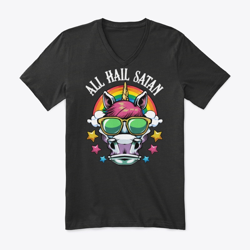 All Hail Satan Unicorn Rainbow Stars Gif