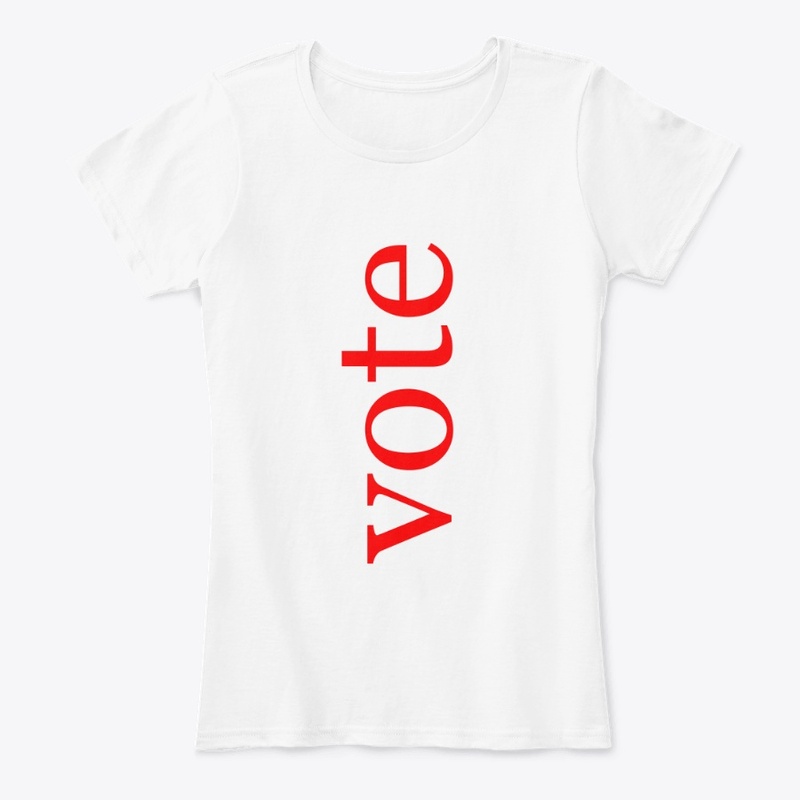Vote Written in Red Vertical