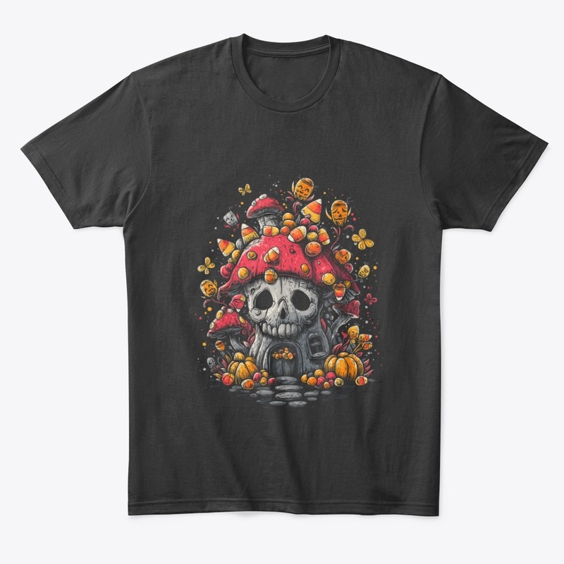 Cute Skull Mushroom House