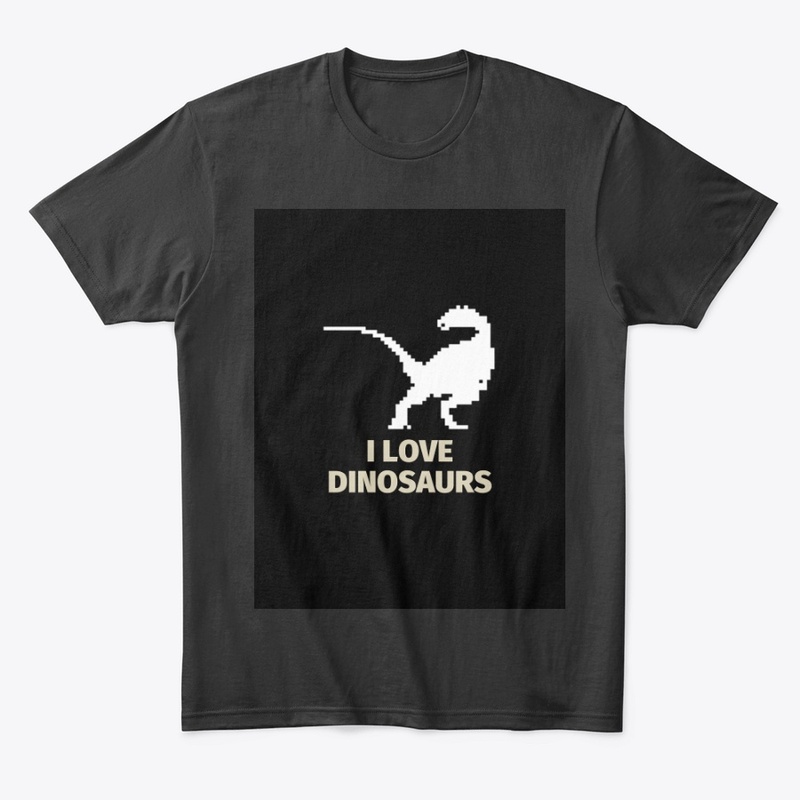 Pixel Art Dinosaur 6 Black