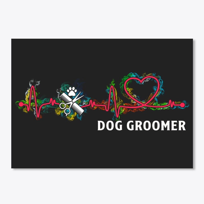 Awesome Dog Groomer Flame Heartbeat