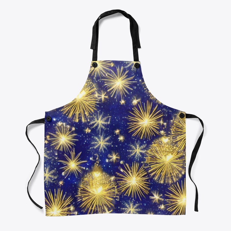 Gold Sparkly Fireworks Design 