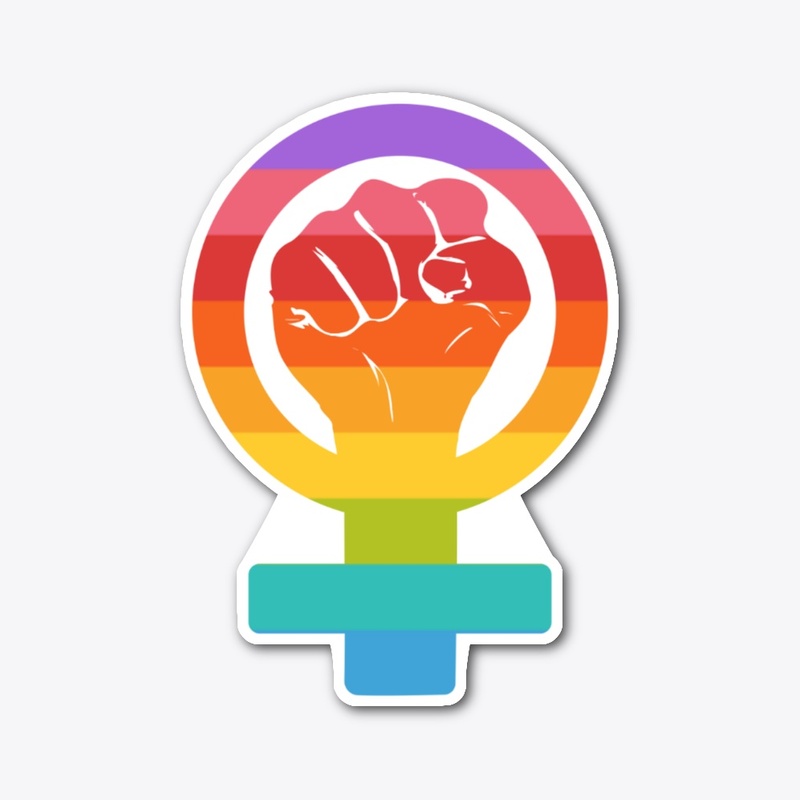 Colorful female activist symbol