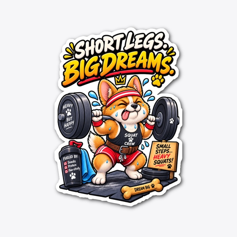 Short Legs Big Dreams Funny Corgi Gym
